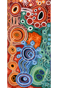 Aboriginal Artwork by Audrey Brumby, Tjukula Tjuta, 120x60cm