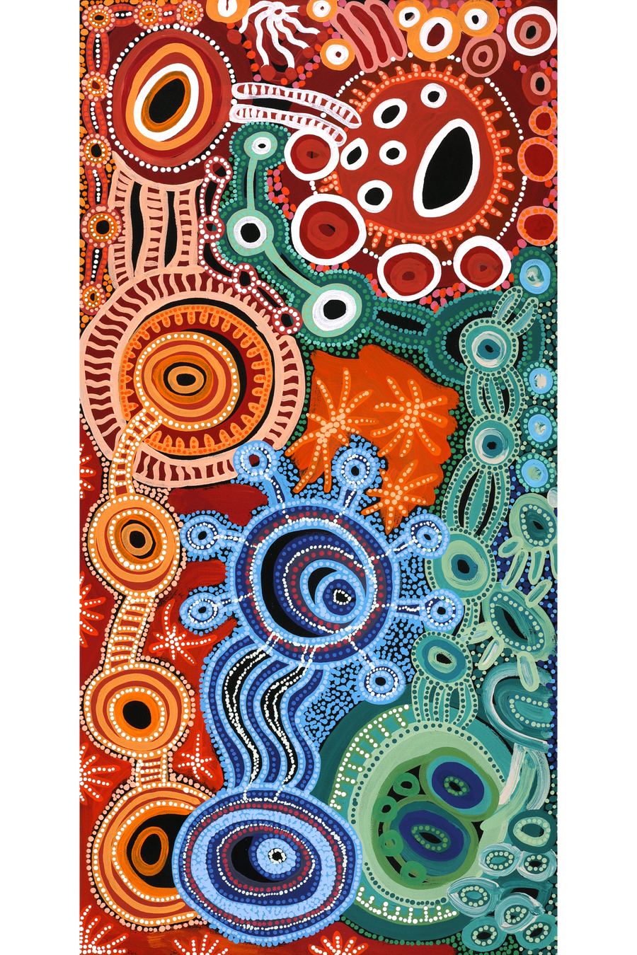 Aboriginal Artwork by Audrey Brumby, Tjukula Tjuta, 120x60cm