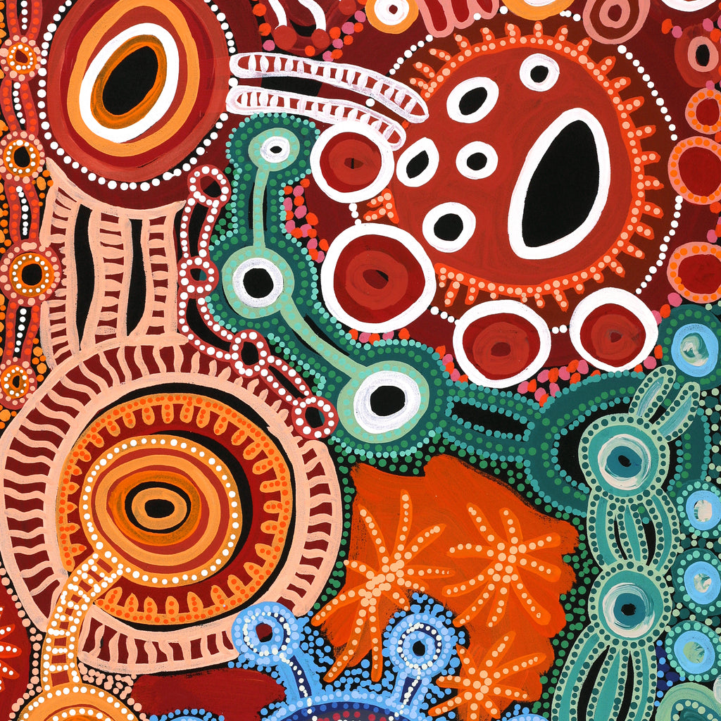 Aboriginal Art by Audrey Brumby, Tjukula Tjuta, 120x60cm - ART ARK®