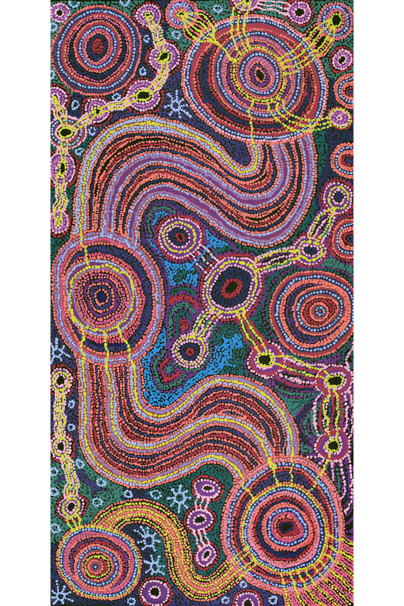 Aboriginal Art by Audrey Brumby, Ngura Tjuta Munu Tjukula Tjuta, 122x61cm - ART ARK®