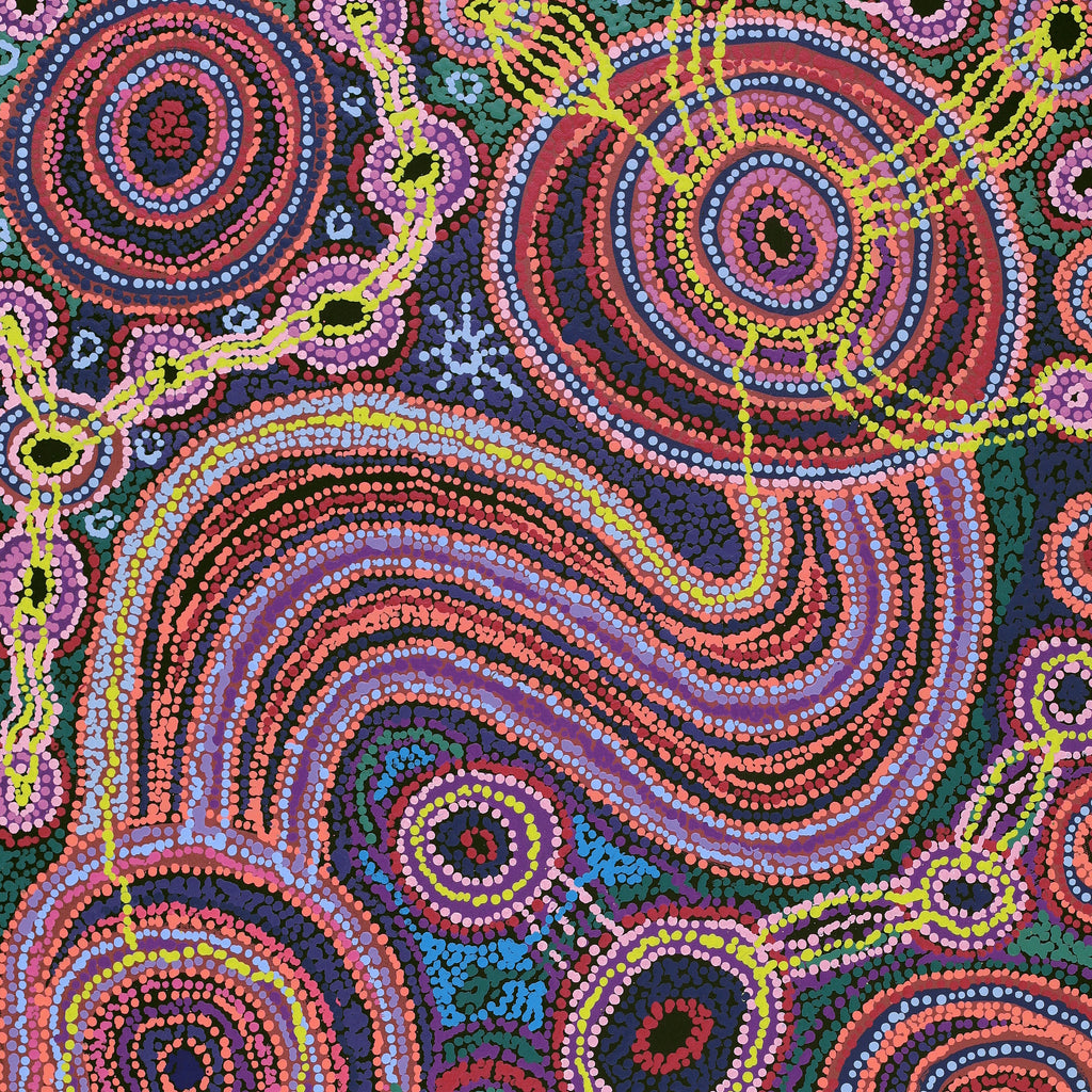Aboriginal Artwork by Audrey Brumby, Ngura Tjuta Munu Tjukula Tjuta, 122x61cm