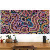 Aboriginal Art by Audrey Brumby, Ngura Tjuta Munu Tjukula Tjuta, 122x61cm - ART ARK®