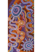 Aboriginal Artwork by Audrey Brumby, Tjukula Tjuta, 120x60cm