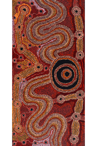 Aboriginal Artwork by Audrey Brumby, Ngura Tjuta Munu Tjukula Tjuta, 122x61cm