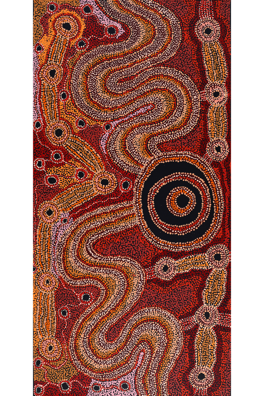 Aboriginal Artwork by Audrey Brumby, Ngura Tjuta Munu Tjukula Tjuta, 122x61cm