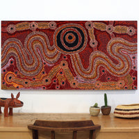 Aboriginal Artwork by Audrey Brumby, Ngura Tjuta Munu Tjukula Tjuta, 122x61cm