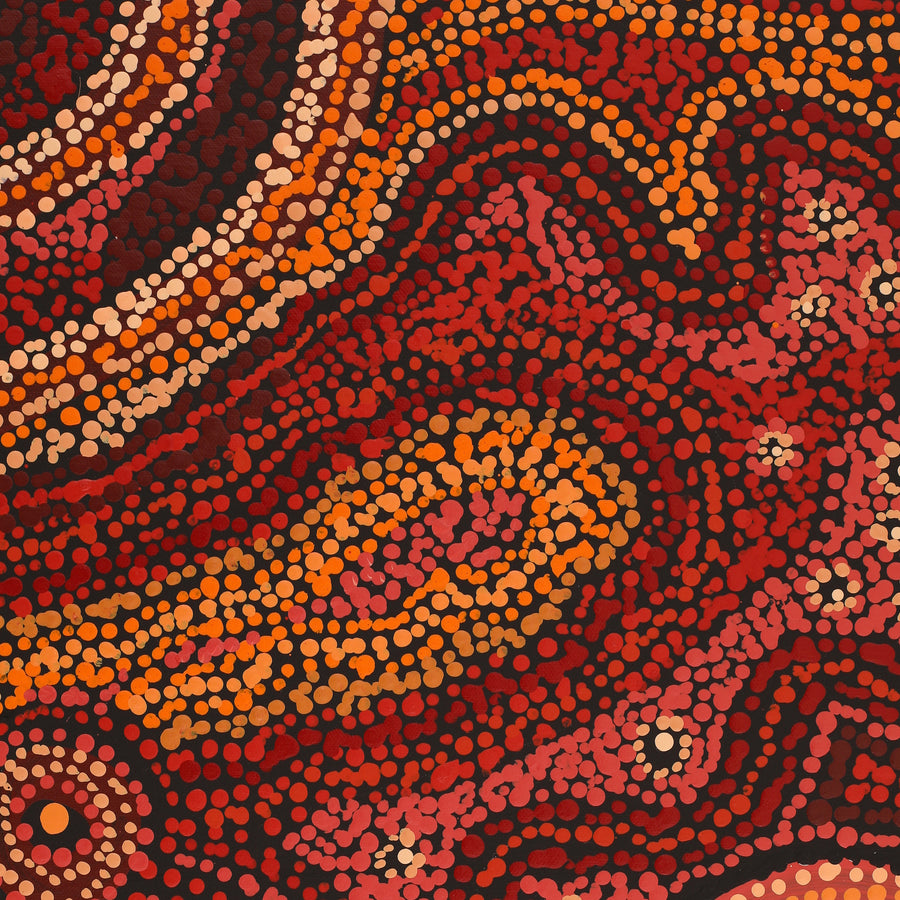 Aboriginal Artwork by Audrey Brumby, Ngura Tjuta Munu Tjukula Tjuta, 122x76cm