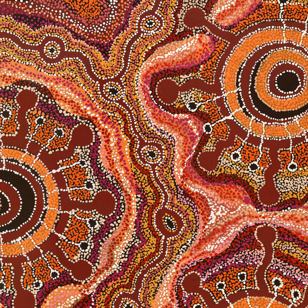 Aboriginal Artwork by Audrey Brumby, Ngura Tjuta Munu Tjukula Tjuta, 122x91cm