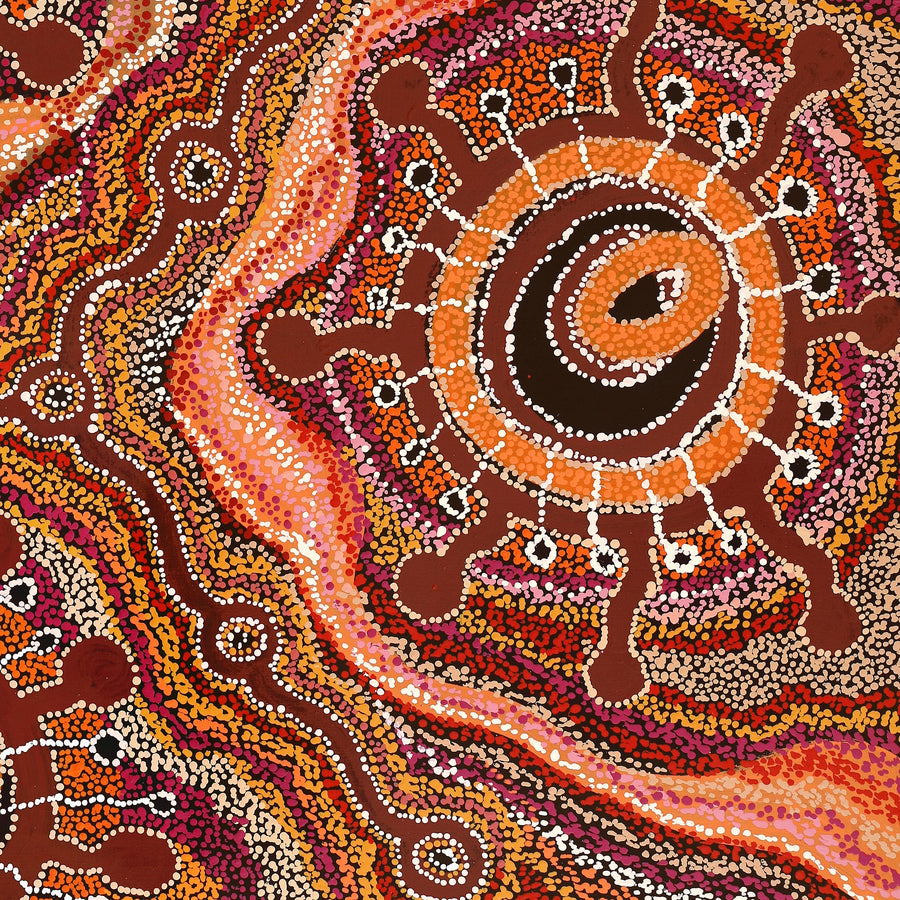 Aboriginal Artwork by Audrey Brumby, Ngura Tjuta Munu Tjukula Tjuta, 122x91cm