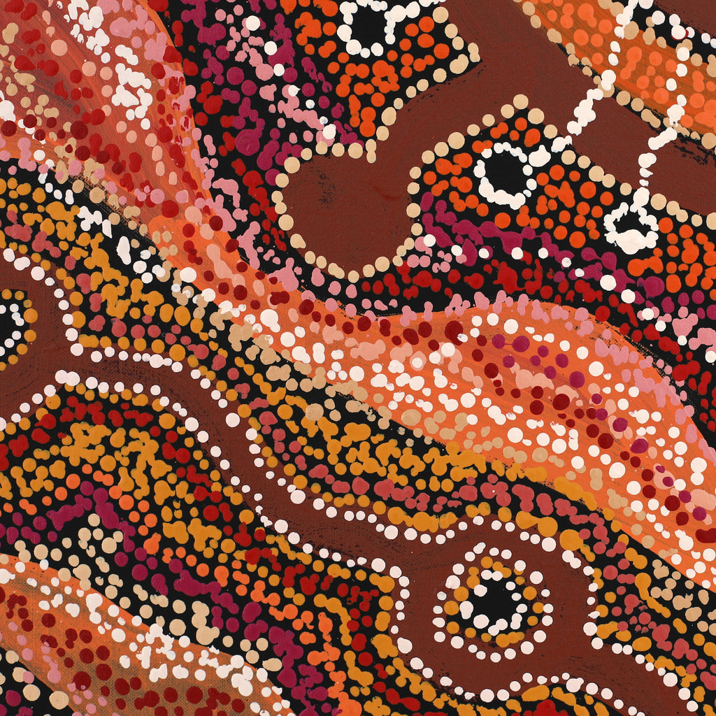 Aboriginal Artwork by Audrey Brumby, Ngura Tjuta Munu Tjukula Tjuta, 122x91cm