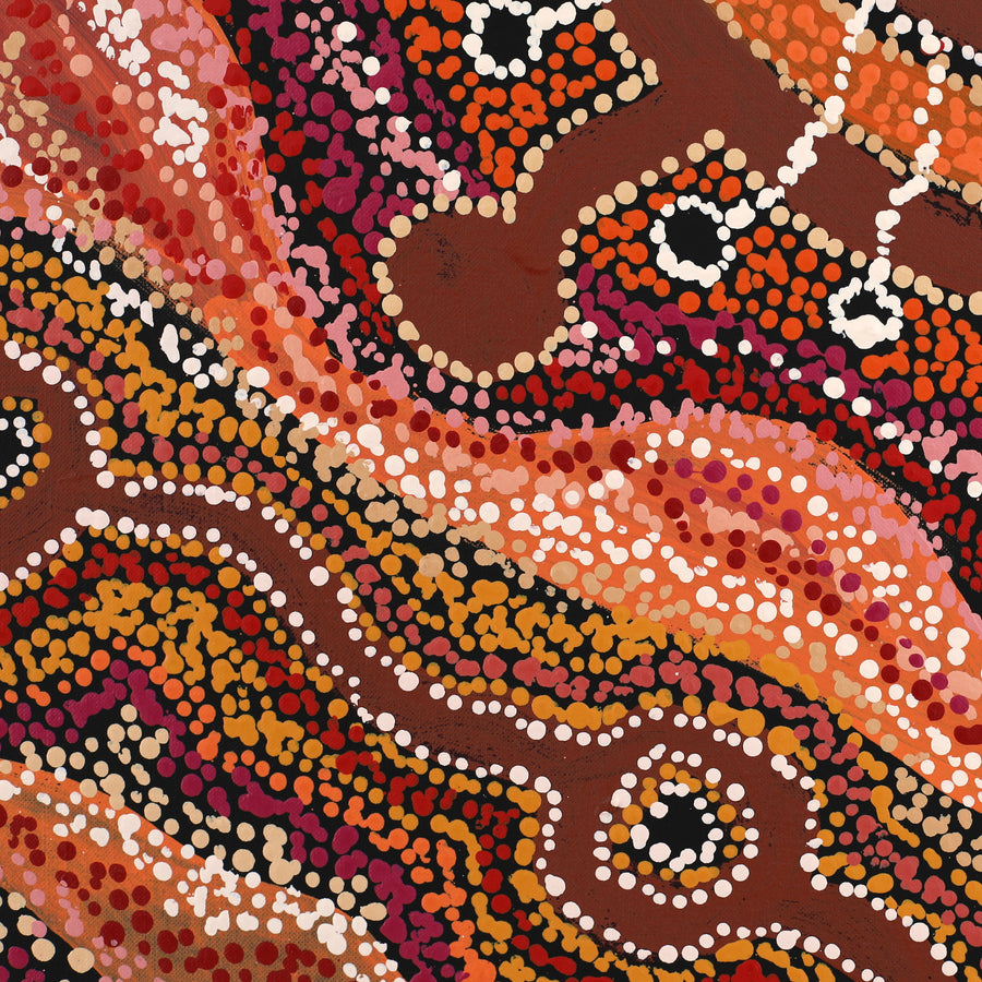 Aboriginal Artwork by Audrey Brumby, Ngura Tjuta Munu Tjukula Tjuta, 122x91cm