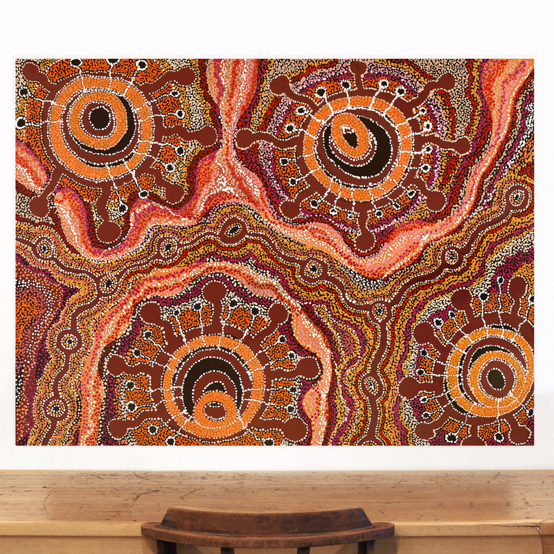 Aboriginal Artwork by Audrey Brumby, Ngura Tjuta Munu Tjukula Tjuta, 122x91cm