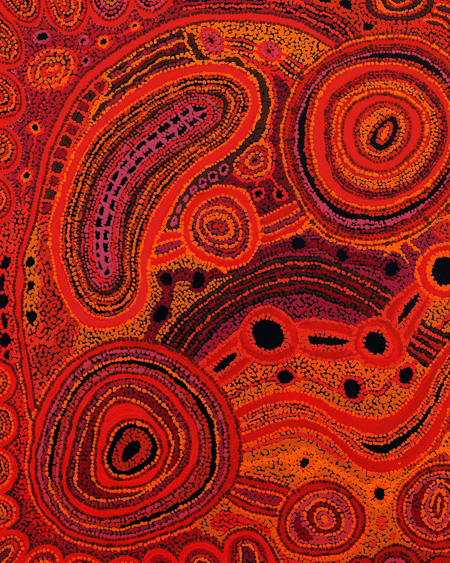 Aboriginal Artwork by Audrey Brumby, Tjukula Tjuta, 122x91cm