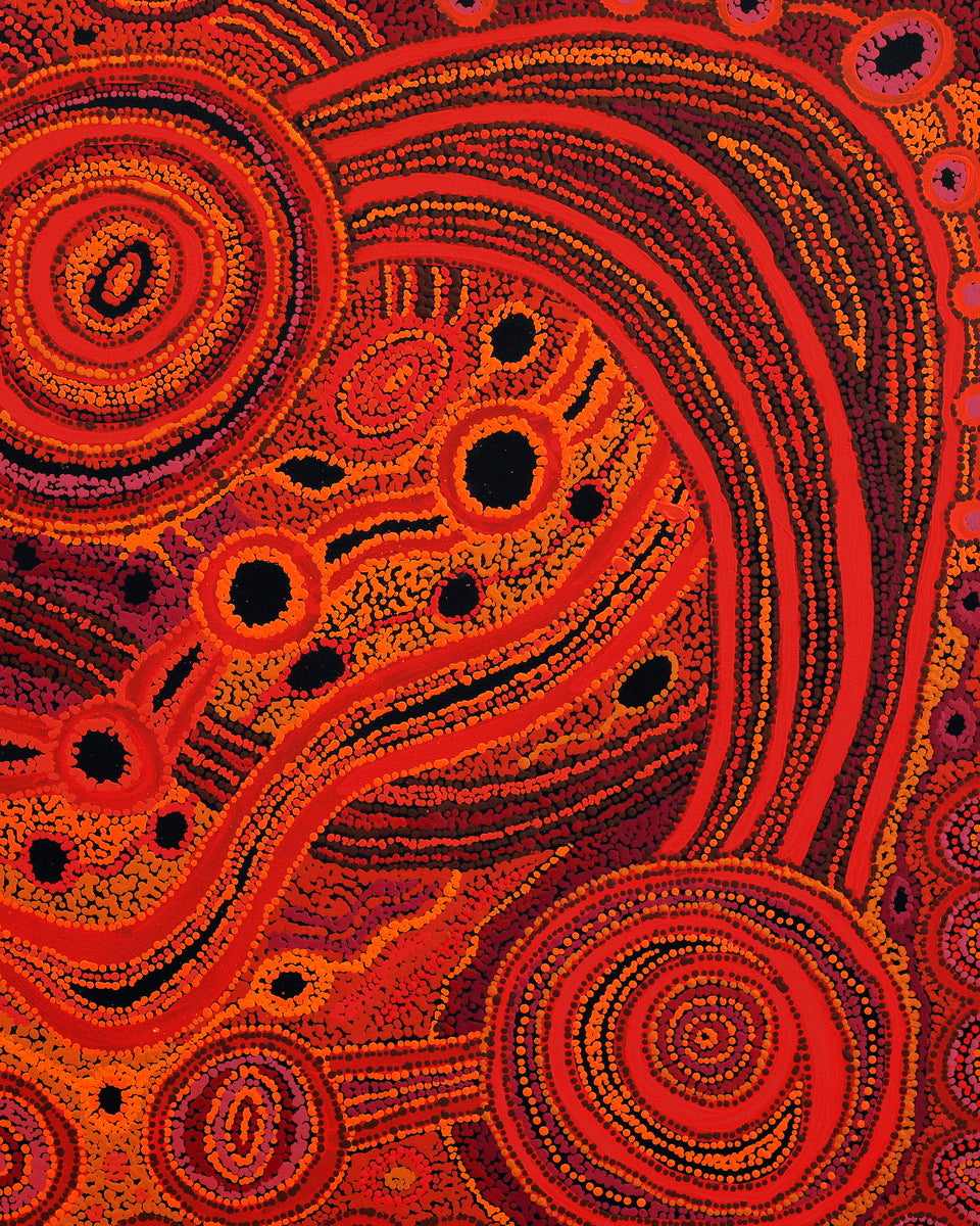 Aboriginal Artwork by Audrey Brumby, Tjukula Tjuta, 122x91cm