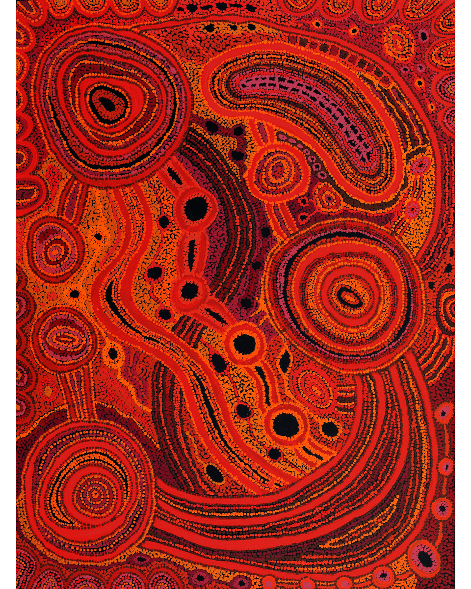 Aboriginal Artwork by Audrey Brumby, Tjukula Tjuta, 122x91cm