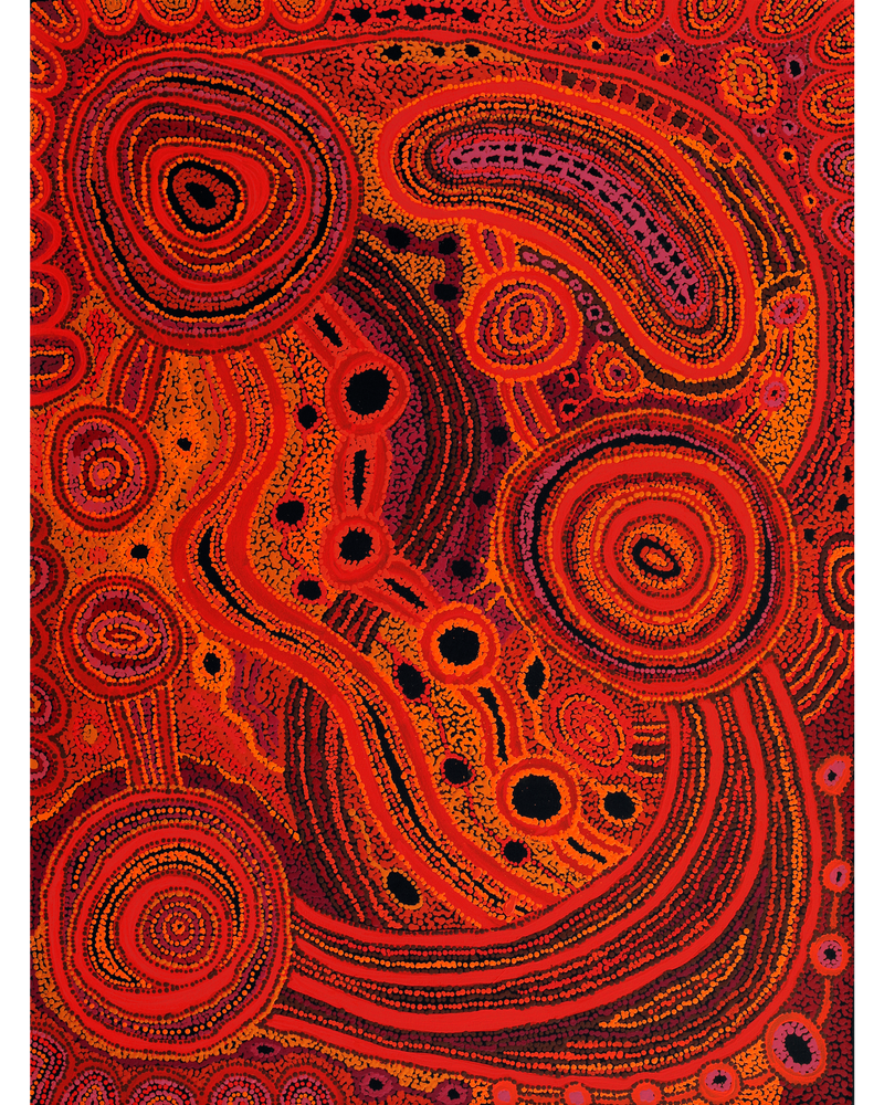 Aboriginal Artwork by Audrey Brumby, Tjukula Tjuta, 122x91cm