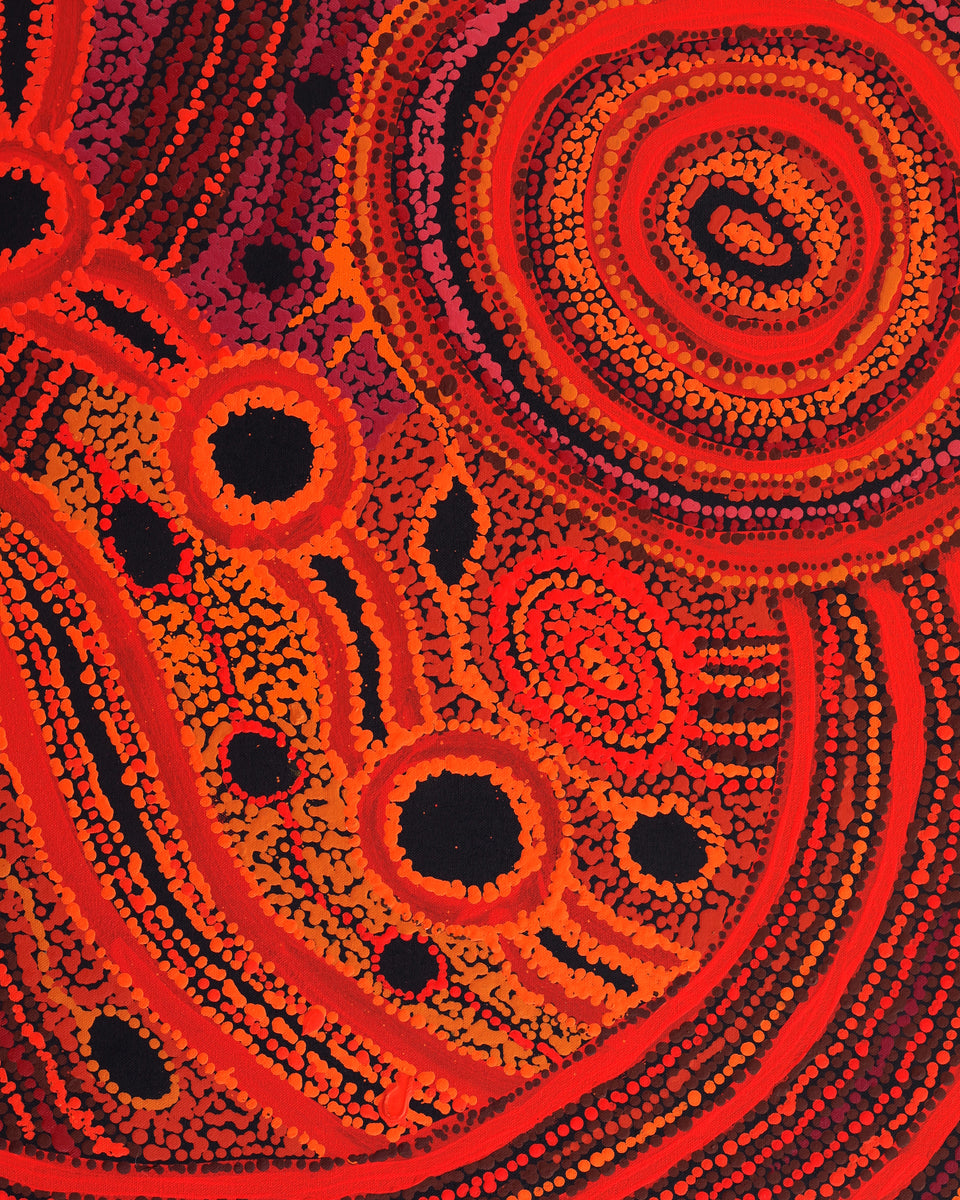 Aboriginal Artwork by Audrey Brumby, Tjukula Tjuta, 122x91cm