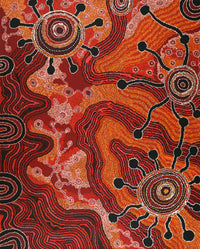 Aboriginal Artwork by Audrey Brumby, Ngura Tjuta Munu Tjukula Tjuta, 151x122cm