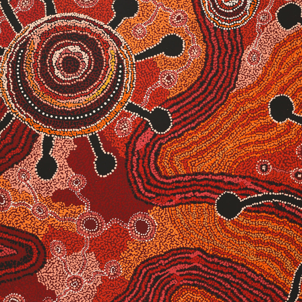 Aboriginal Artwork by Audrey Brumby, Ngura Tjuta Munu Tjukula Tjuta, 151x122cm
