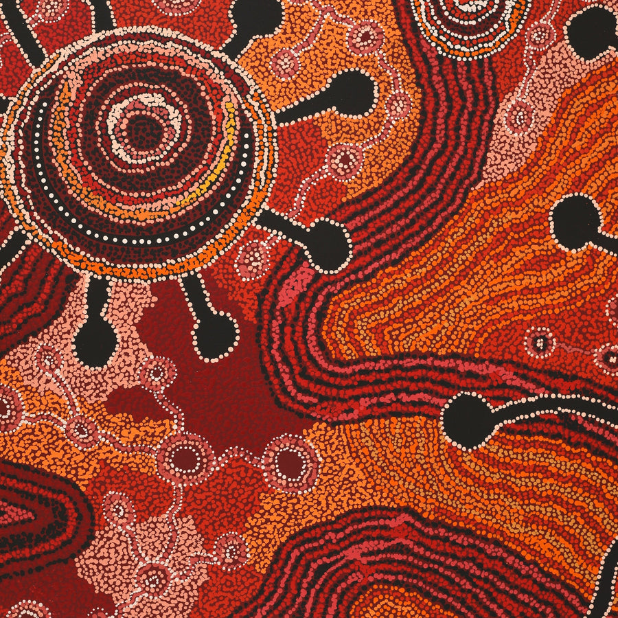 Aboriginal Artwork by Audrey Brumby, Ngura Tjuta Munu Tjukula Tjuta, 151x122cm