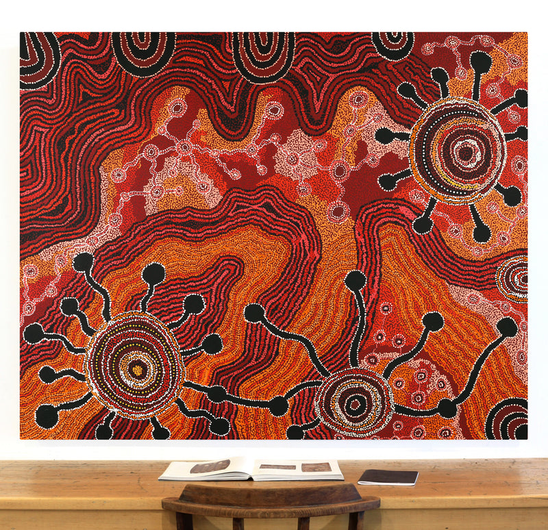 Aboriginal Artwork by Audrey Brumby, Ngura Tjuta Munu Tjukula Tjuta, 151x122cm