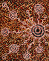 Aboriginal Artwork by Audrey Brumby, Waru Pulka, 152x122cm