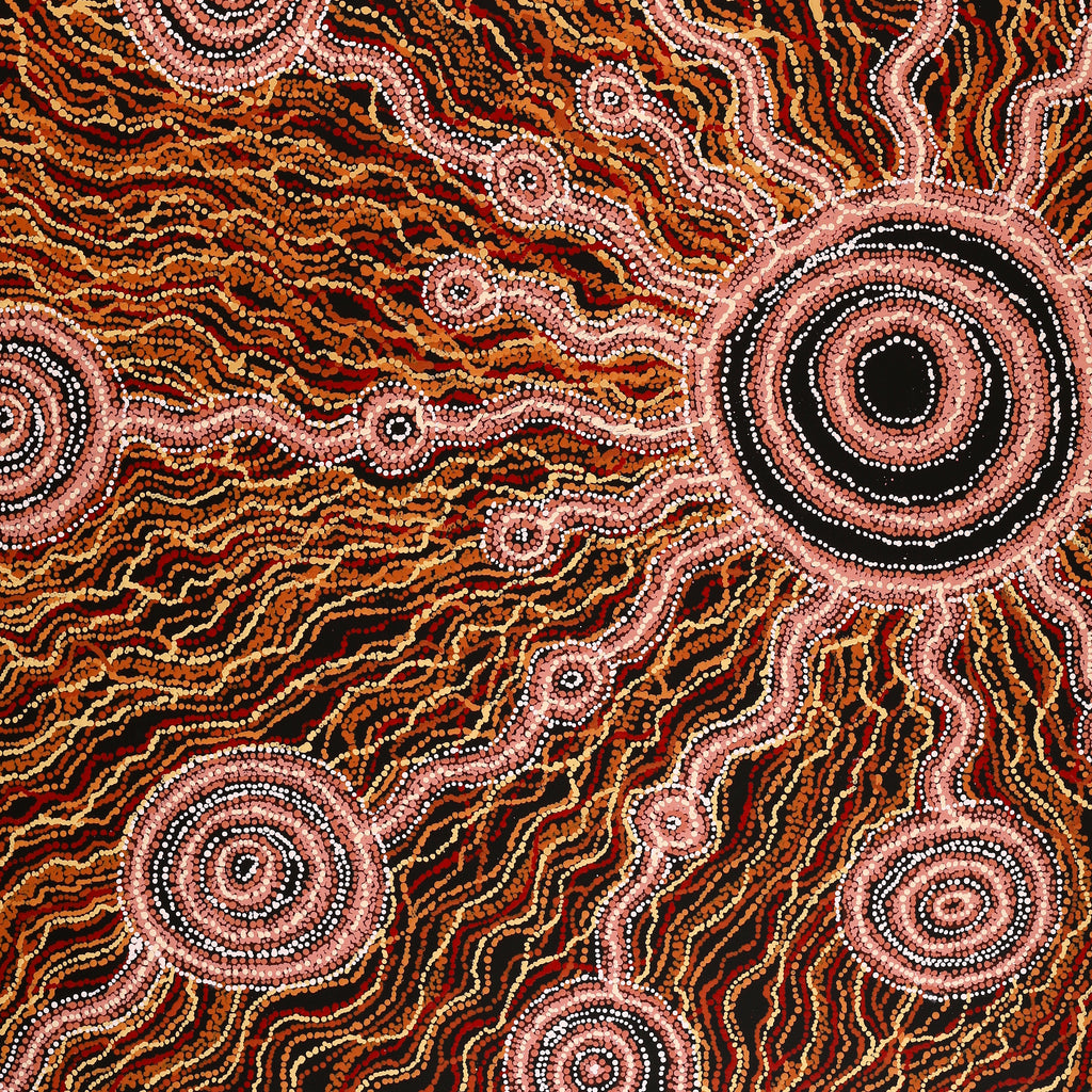 Aboriginal Artwork by Audrey Brumby, Waru Pulka, 152x122cm