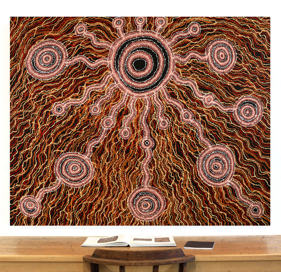 Aboriginal Artwork by Audrey Brumby, Waru Pulka, 152x122cm