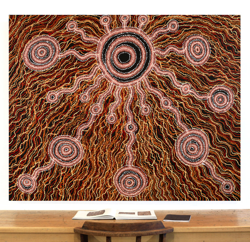 Aboriginal Artwork by Audrey Brumby, Waru Pulka, 152x122cm