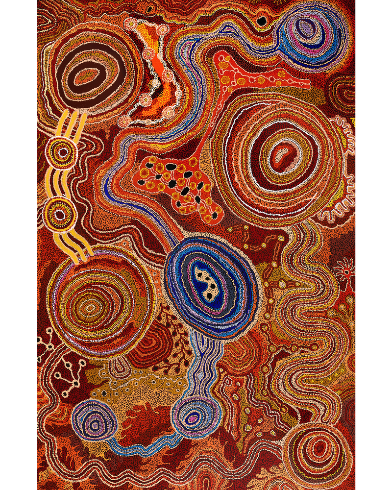 Aboriginal Artwork by Audrey Brumby, Ngura Tjuta Munu Tjukula Tjuta, 220x142cm