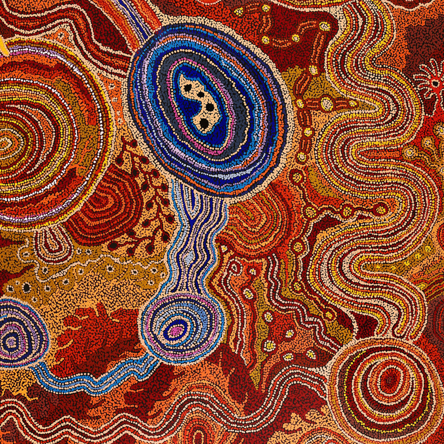 Aboriginal Artwork by Audrey Brumby, Ngura Tjuta Munu Tjukula Tjuta, 220x142cm