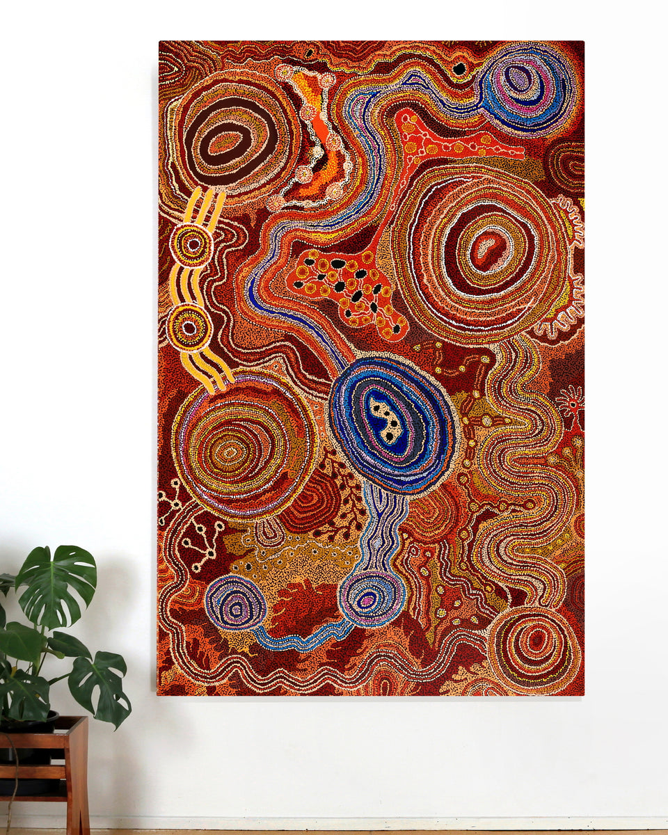 Aboriginal Art by Audrey Brumby, Ngura Tjuta Munu Tjukula Tjuta, 220x142cm - ART ARK®