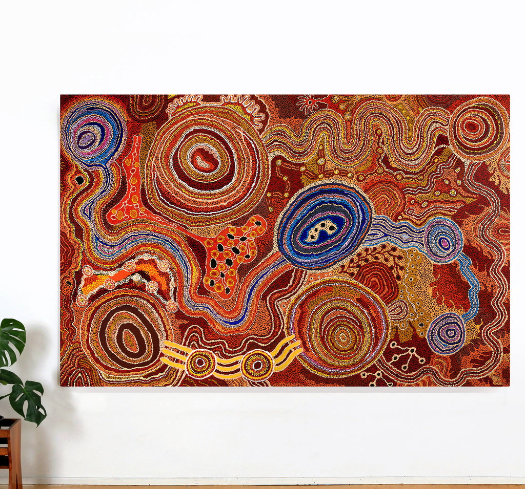 Aboriginal Art by Audrey Brumby, Ngura Tjuta Munu Tjukula Tjuta, 220x142cm - ART ARK®