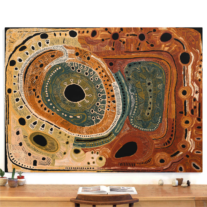 Aboriginal Artwork by Audrey Brumby, Tjukula Tjuta, 180x132cm