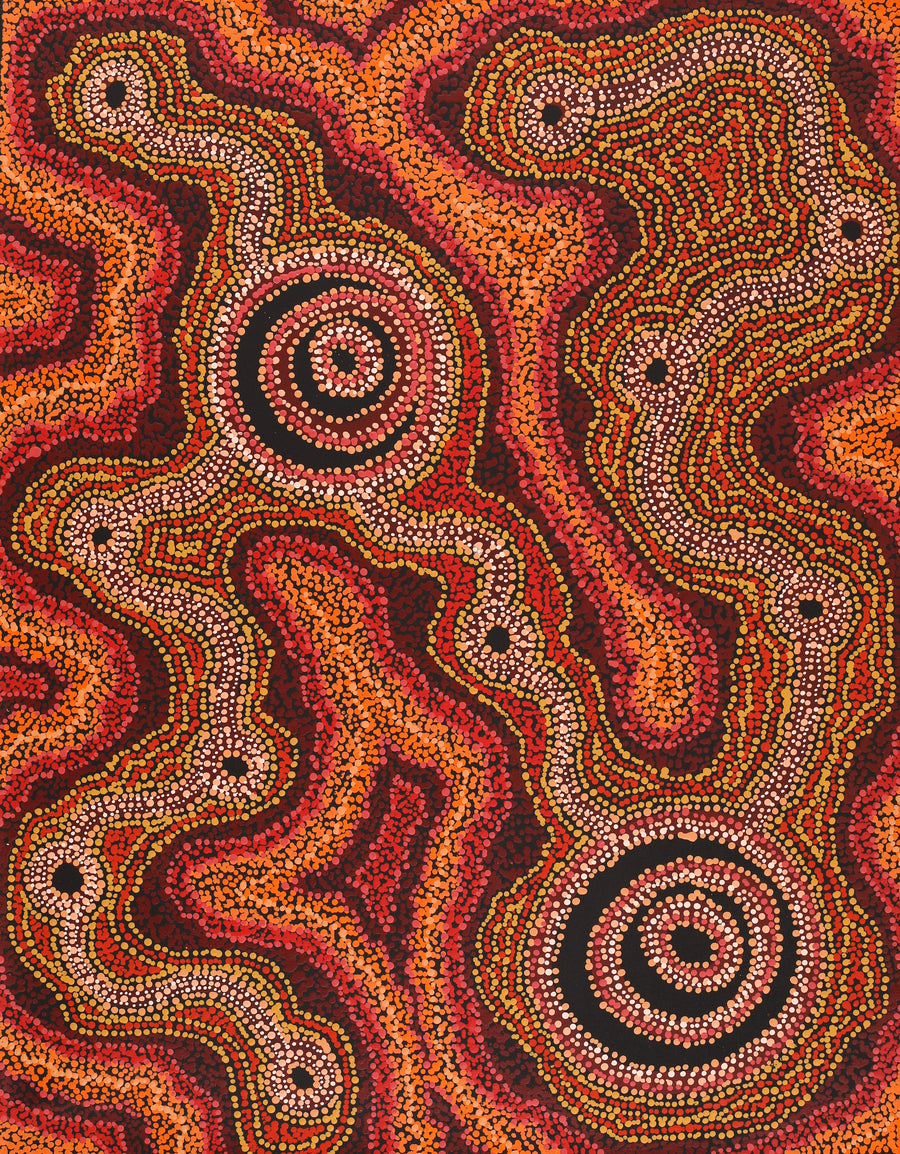 Aboriginal Artwork by Audrey Brumby, Ngura Tjuta Munu Tjukula Tjuta, 91x71cm