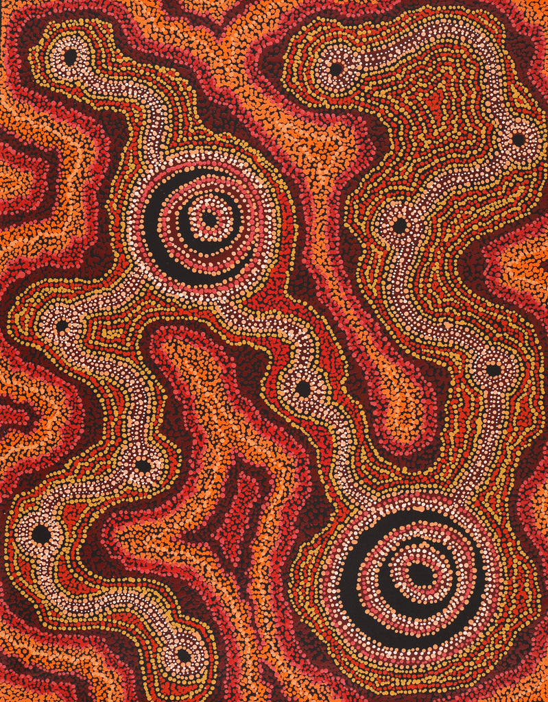 Aboriginal Artwork by Audrey Brumby, Ngura Tjuta Munu Tjukula Tjuta, 91x71cm