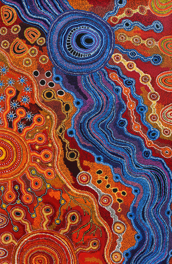 Aboriginal Art by Audrey Brumby, Ngura Tjuta Munu Tjukula Tjuta, 400x122cm - ART ARK®