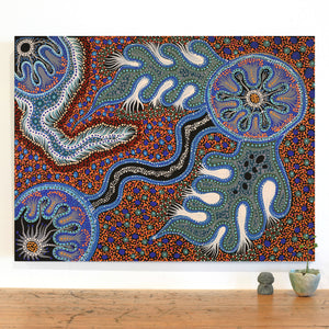 Aboriginal Art by Audrey Brumby, Ngura Tjuta Munu Tjukula Tjuta, 80x60cm - ART ARK®