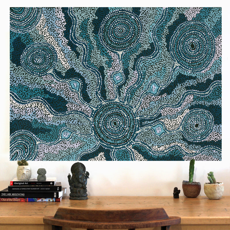 Aboriginal Artwork by Audrey Brumby, Ngura Tjuta Munu Tjukula Tjuta, 91x66cm