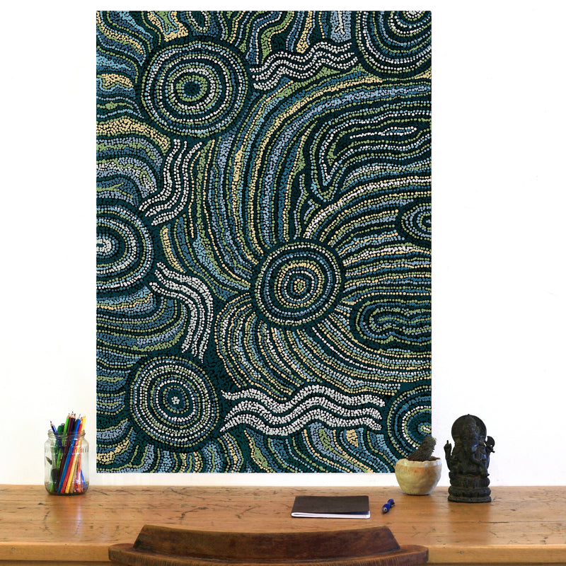 Aboriginal Artwork by Audrey Brumby, Ngura Tjuta Munu Tjukula Tjuta, 91x66cm