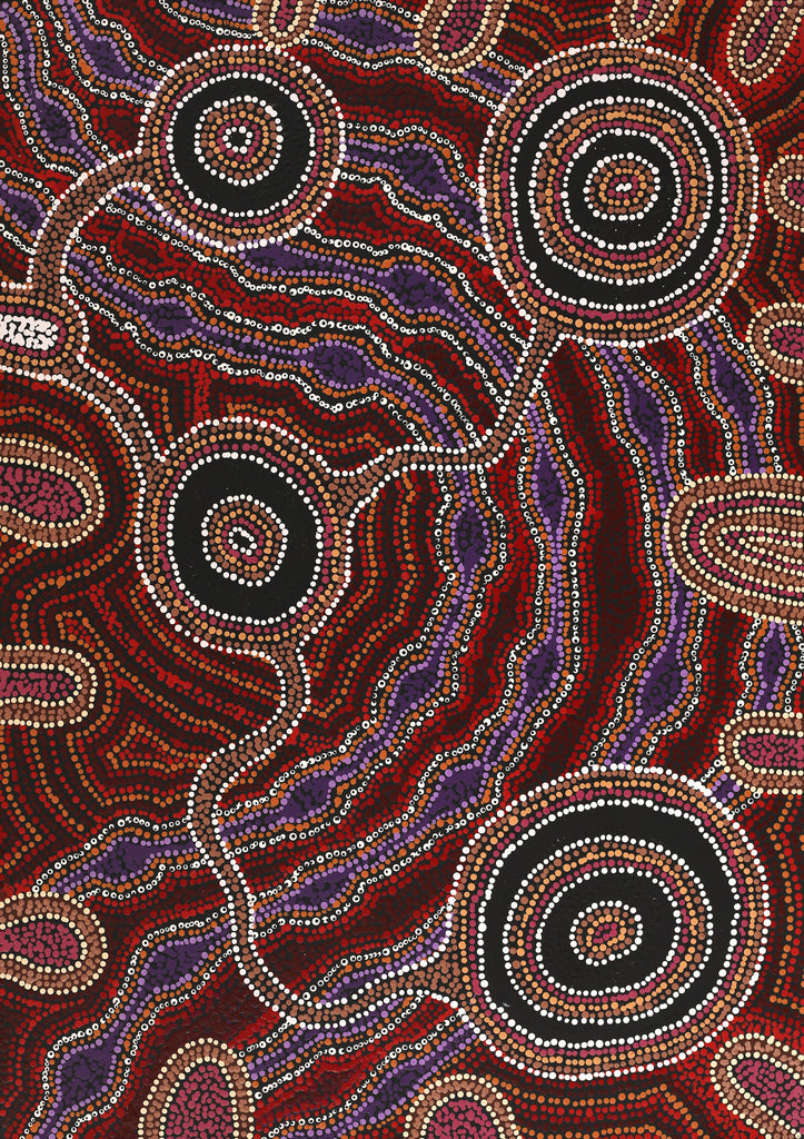 Aboriginal Artwork by Audrey Brumby, Ngura Tjuta Munu Tjukula Tjuta, 92x65cm