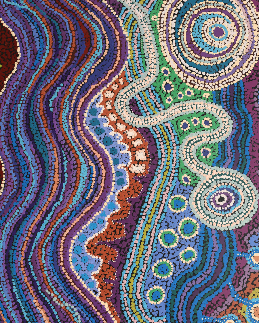 Aboriginal Artwork by Audrey Brumby, Ngura Tjuta Munu Tjukula Tjuta, 400x122cm