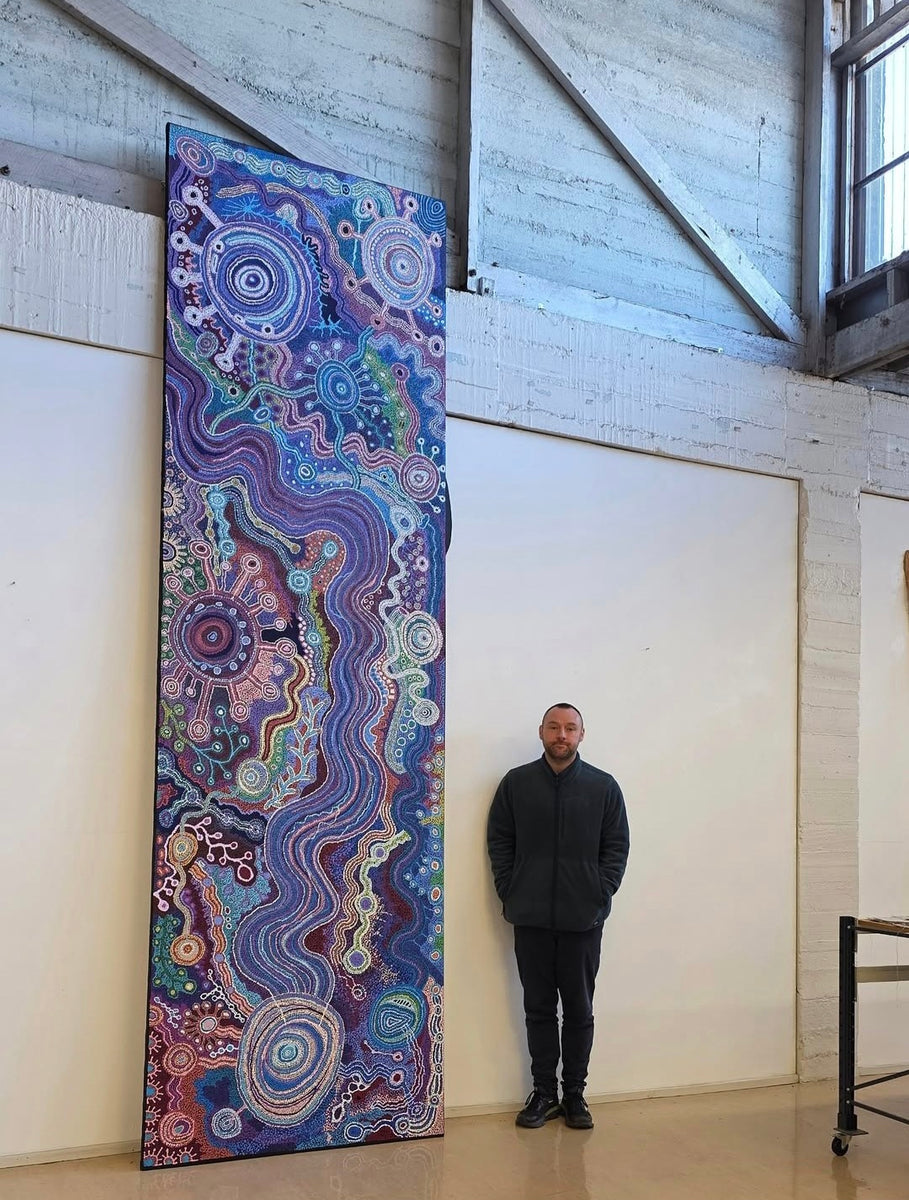 Aboriginal Artwork by Audrey Brumby, Ngura Tjuta Munu Tjukula Tjuta, 400x122cm