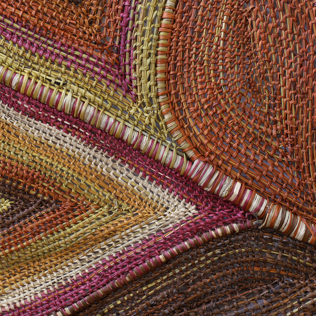 Aboriginal Artwork by Audrey Marrday, Bardarr (Paperbark leaf) Weaving, 140x65cm