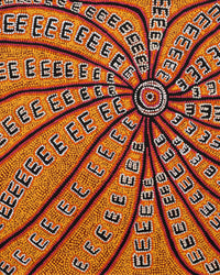 Azaria Nampijinpa Robertson, Janganpa Jukurrpa (Brush-tail Possum Dreaming) - Mawurrji, 107x61cm