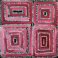 Aboriginal Artwork by Azaria Nampijinpa Robertson, Ngapa Jukurrpa (Water Dreaming) - Puyurru, 30x30cm