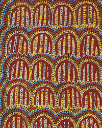 Aboriginal Artwork by Azaria Nampijinpa Robertson, Majardi Jukurrpa (Hairstring Belt/Skirt Dreaming) - Mina Mina, 91x30cm