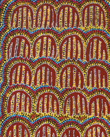 Azaria Nampijinpa Robertson, Majardi Jukurrpa (Hairstring Belt/Skirt Dreaming) - Mina Mina, 91x30cm