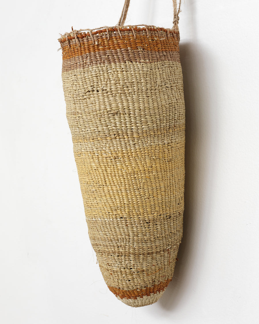 Aboriginal Artwork by Banbalmirr Bidingal, Bol'pu (woven dilly bag)