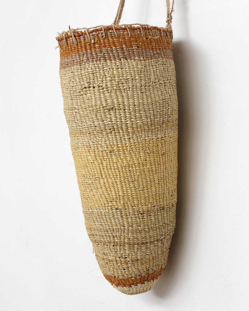 Aboriginal Artwork by Banbalmirr Bidingal, Bol'pu (woven dilly bag)